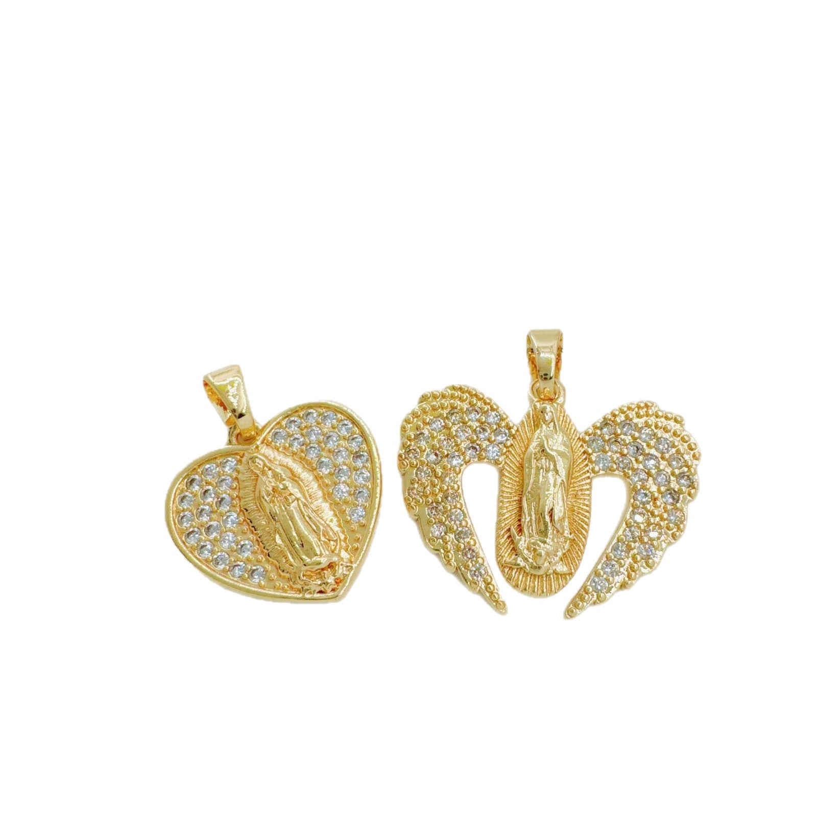 Wholesale Retro Heart Geometric Pendant Necklace Copper Gold Plated for Party Fashion Accessory