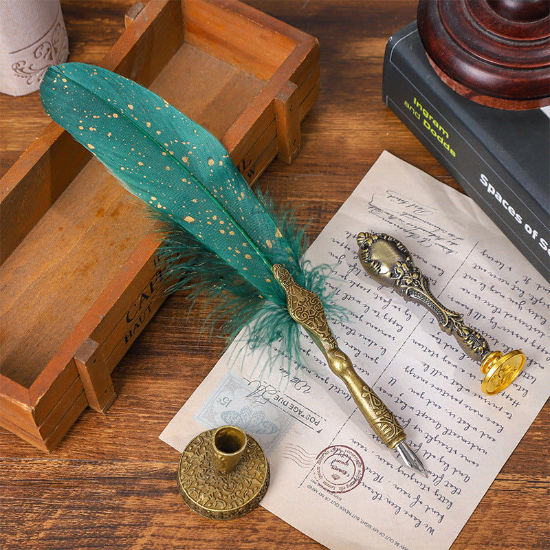 Wholesale Rainbow Color Feather Ballpoint Pen