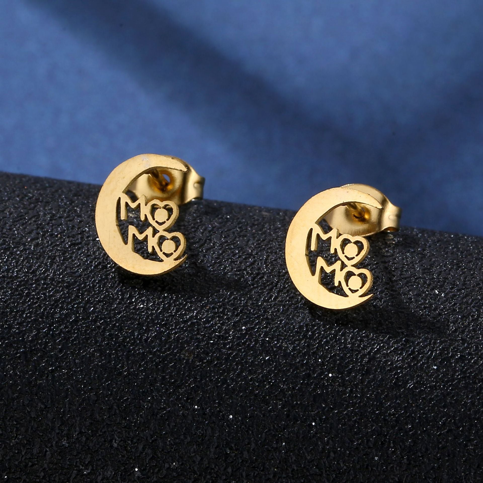 Wholesale MOMO Mother's Day Stainless Steel Earrings Necklace Set ACC-ES-MinM009