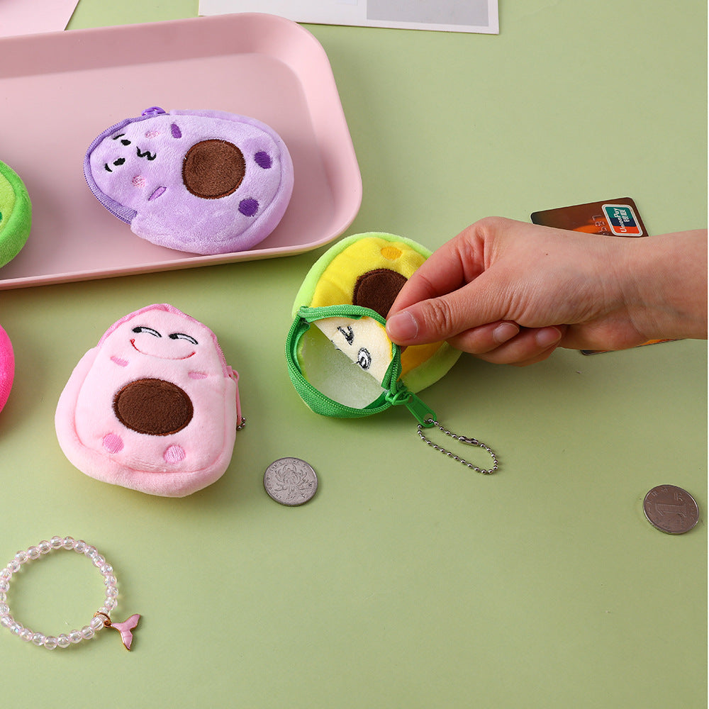 Wholesale Avocado Small Cartoon Coin Purse Children Cute Plush Schoolbag Pendant Wallet ACC-WT-SuManshu003