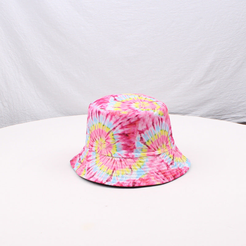 Wholesale 3D printed pattern fisherman hat tie-dyed double-sided bucket hat