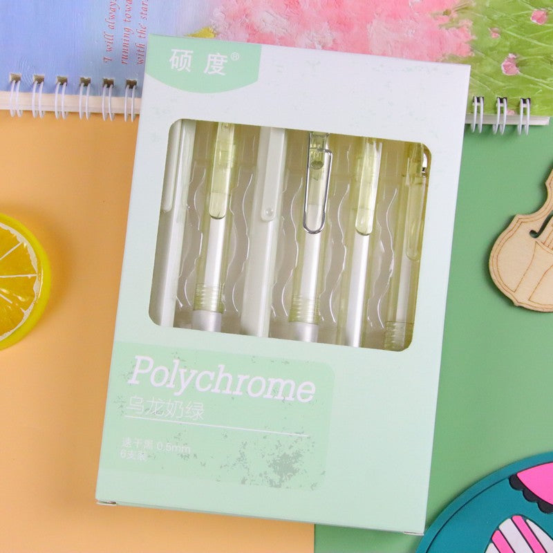 Wholesale 6pcs/set Boxed  press pen with the same color suit