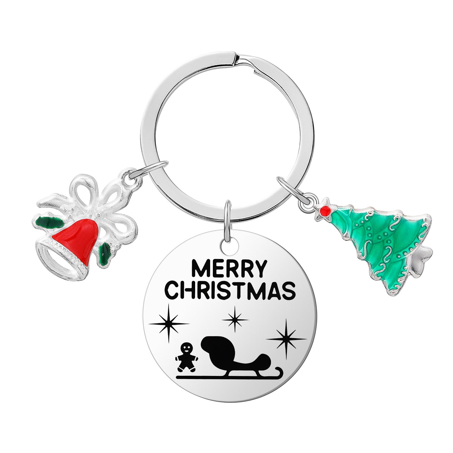 Wholesale Stainless Steel Christmas Keychain