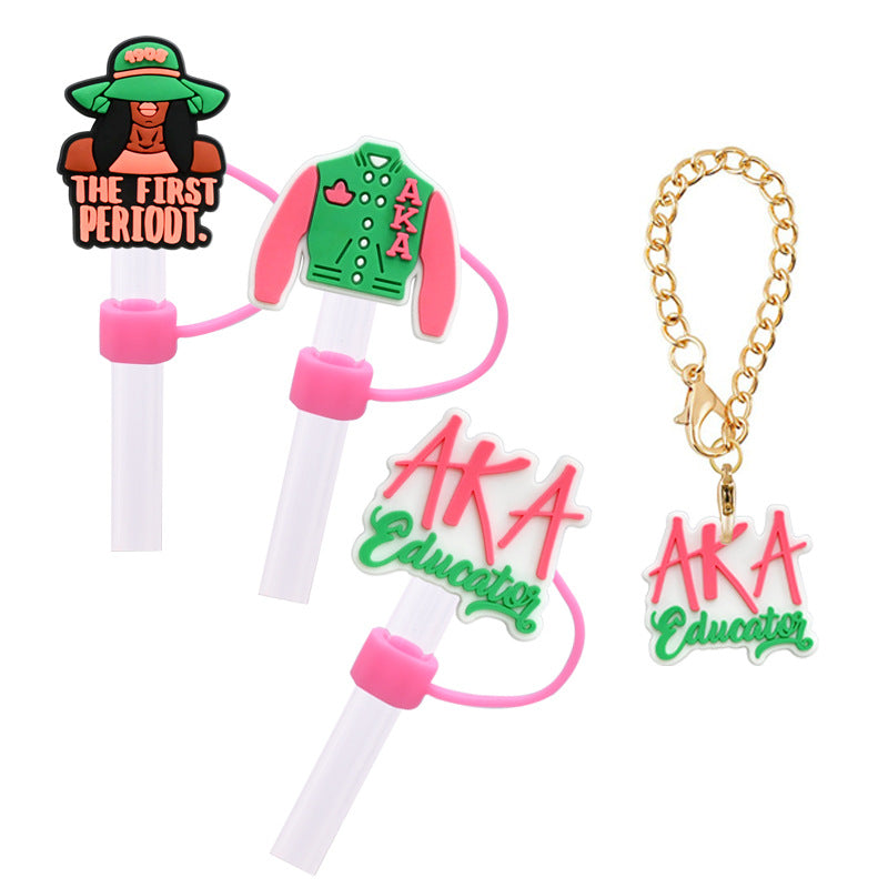 Wholesale Random 100pcs Pink Series Straw Cover 10MM Straw Tube Cap