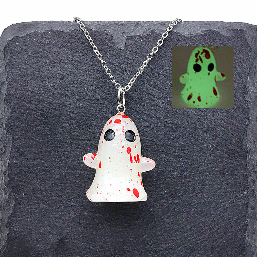 Wholesale Halloween Resin Pendant Luminous Earrings Necklaces ACC-NE-Xizhao001