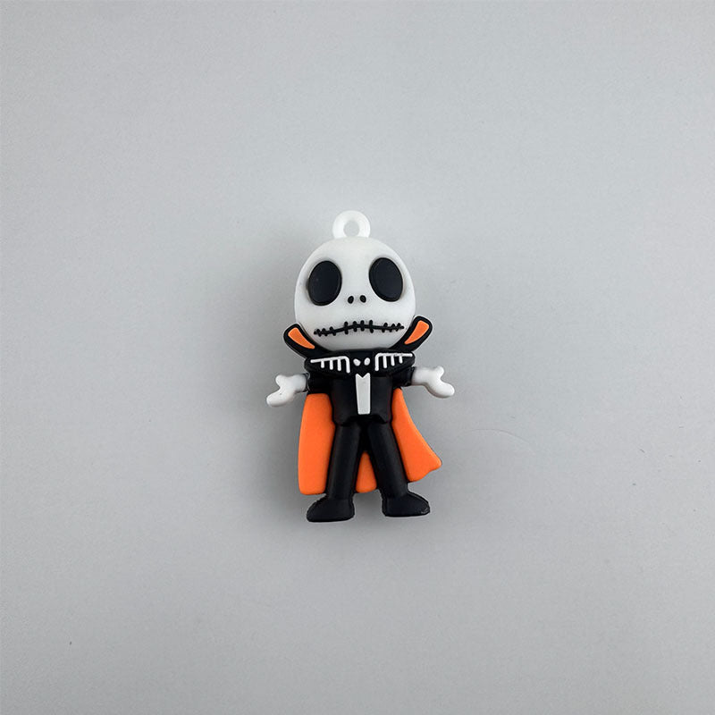 Wholesale 3D PVC Cartoon Pumpkin Pendant Keychain  Decorative Accessory