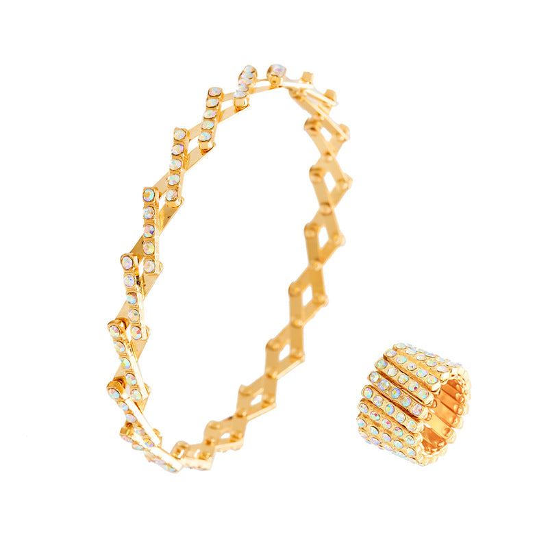 Wholesale  five-row Diamond telescopic ring