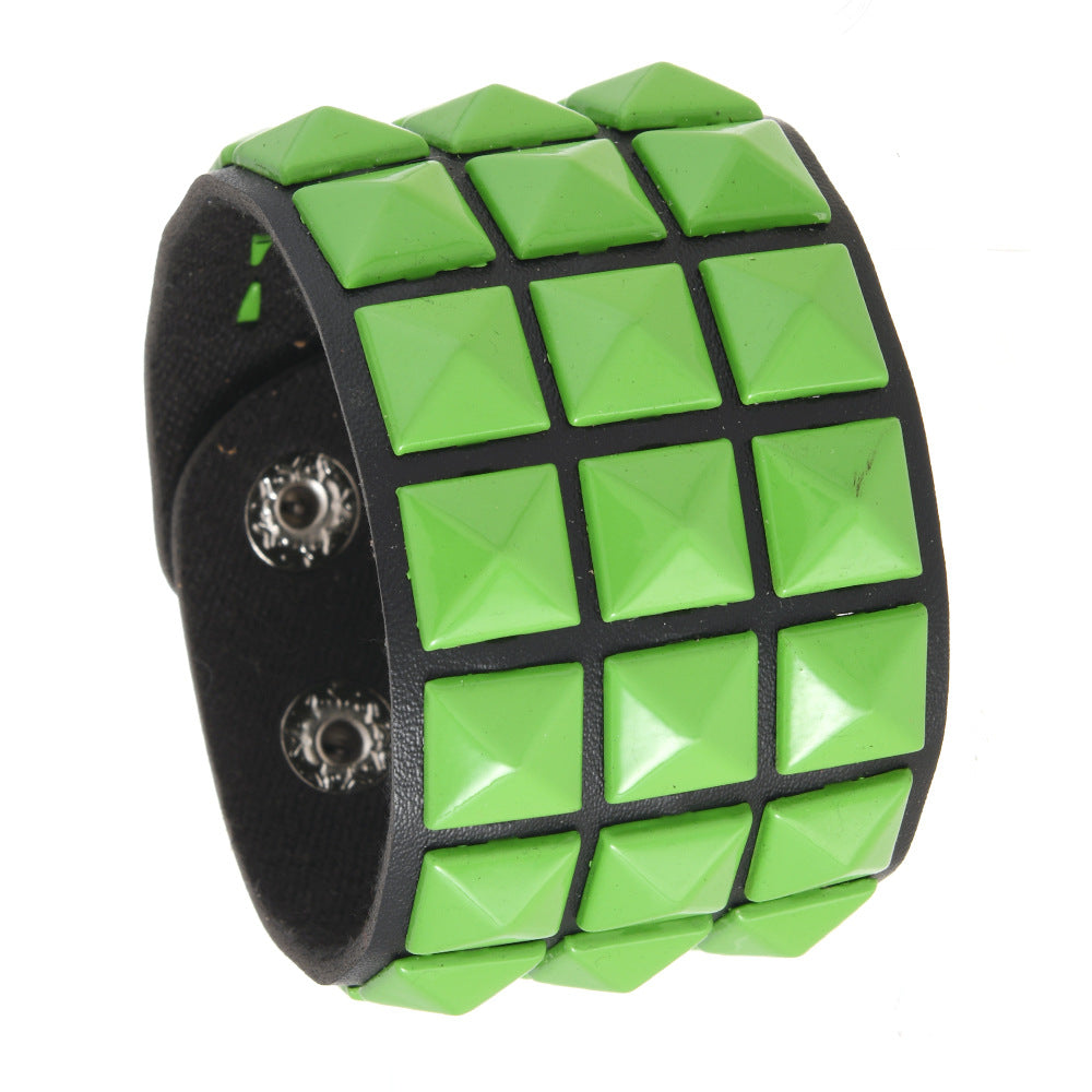 Wholesale Square Rivet Bracelet Men' s Personalized  Bracelet