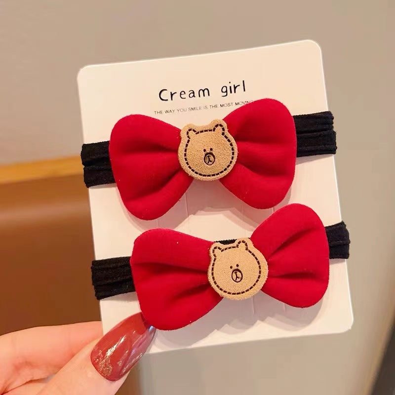 Wholesale Red Bow Headband Hair Tie Hair Scrunchies ACC-HS-Shenb002