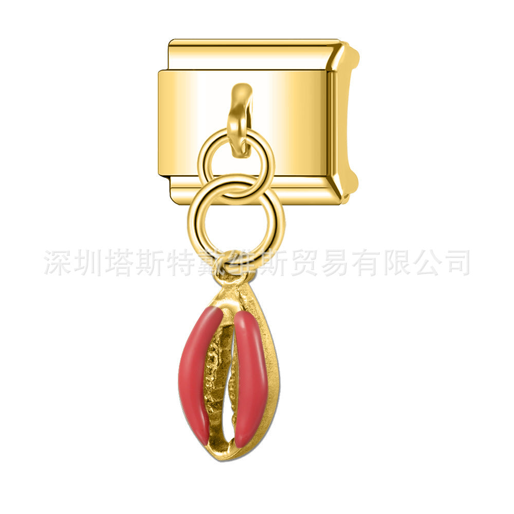 Wholesale 9mm Italian Charm Starter Bracelets DIY square Single Section Creative Stainless Steel Composable Bracelet