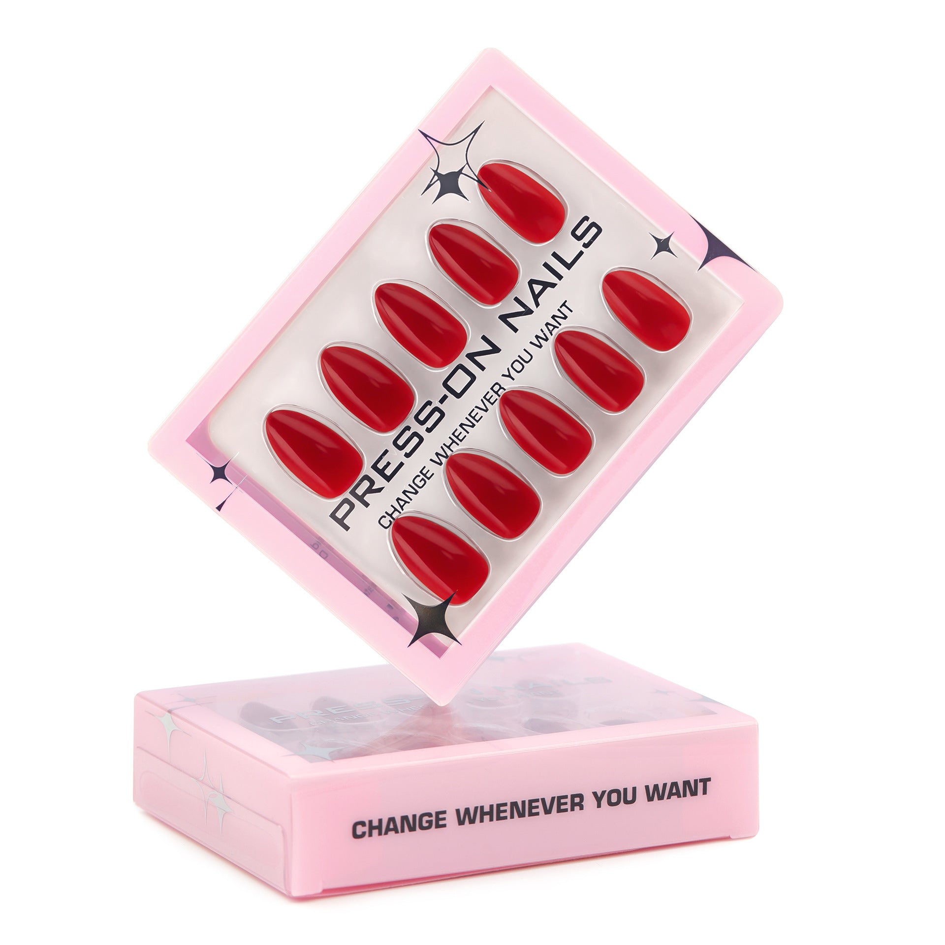 Wholesale 30 Pieces/box Bright Red Nails Kits Nail Stickers