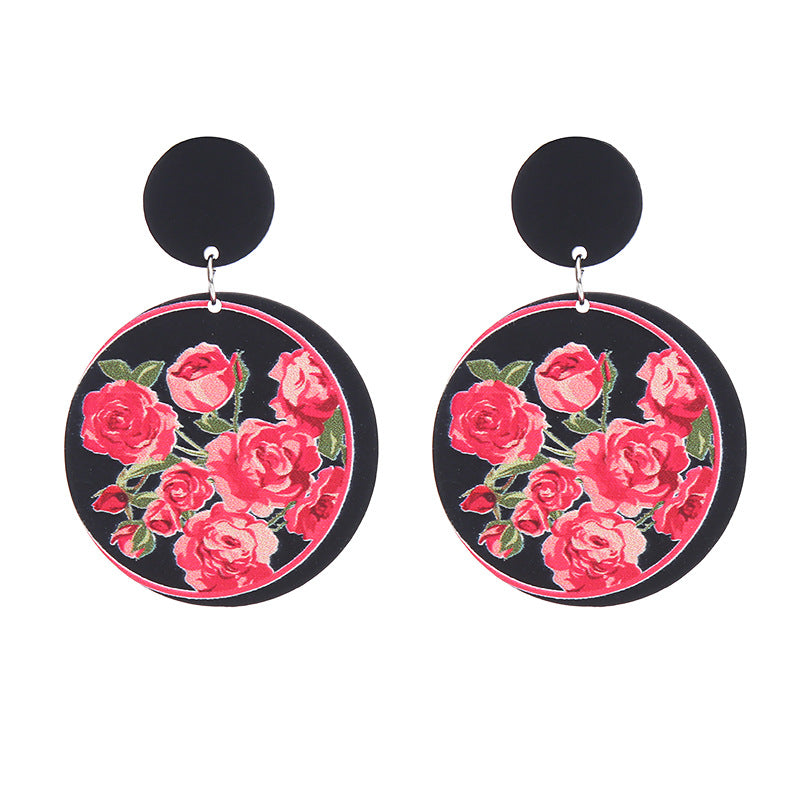 Wholesale  Valentine's Day  Love Acrylic  Rose Earrings