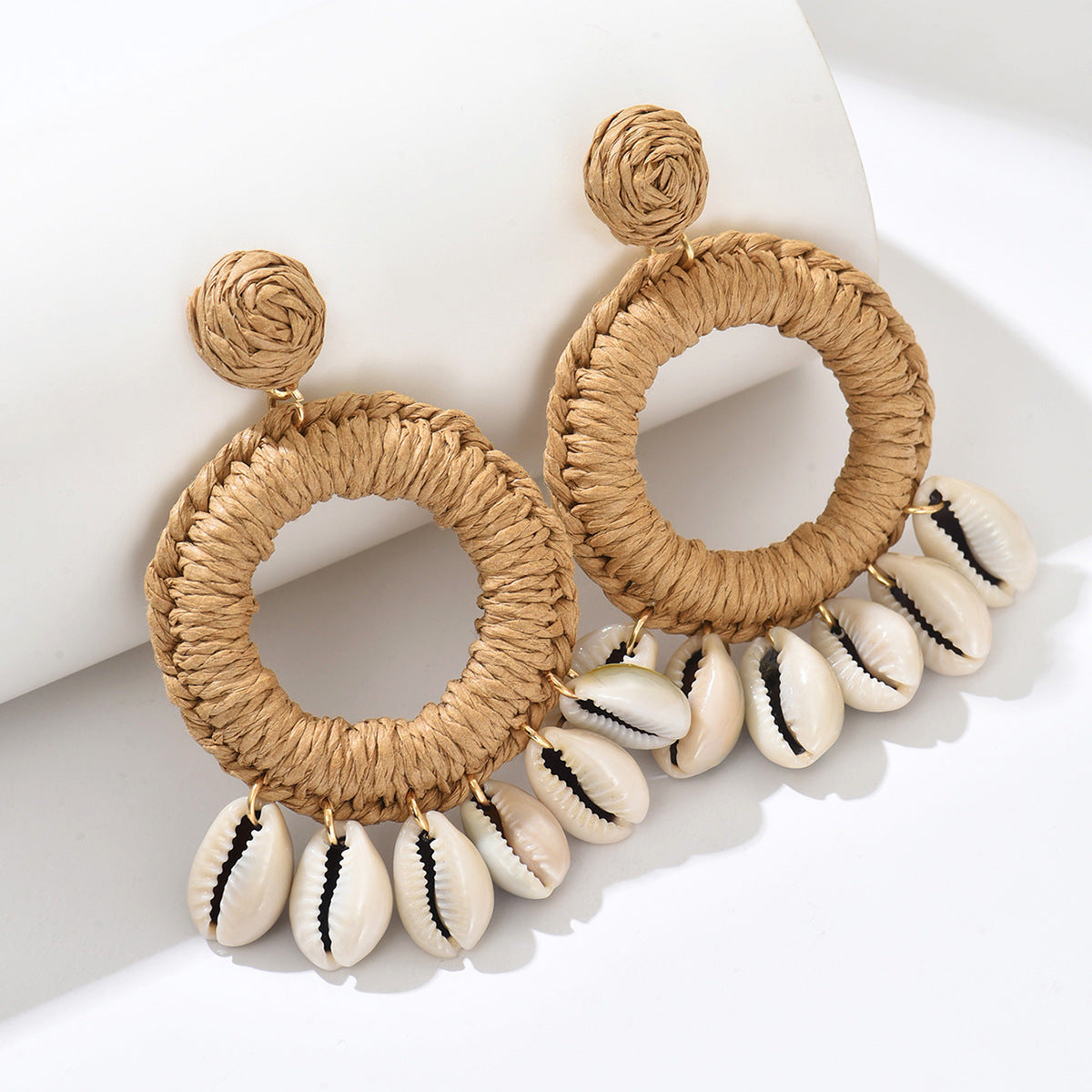 Wholesale Raffia Woven Bohemian Retro Ethnic Earrings Party Wear Boutique Resale Gift