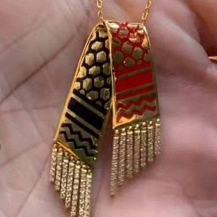 Wholesale Stainless Steel Necklaces Drip Tape Diamond Tassel Necklace ACC-NE-YiZ001