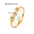 Wholesale stainless steel heart-shaped colorful zircon inlaid white sea shell 18K gold bracelet