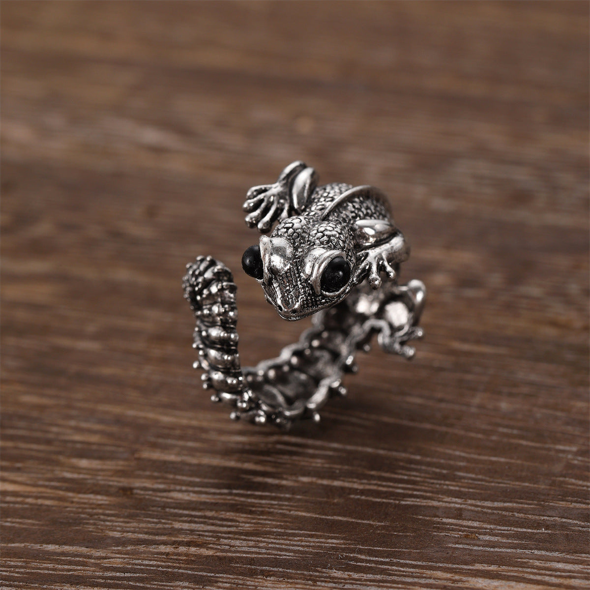 Wholesale Gothic lizard ring punk dark adjustable ring