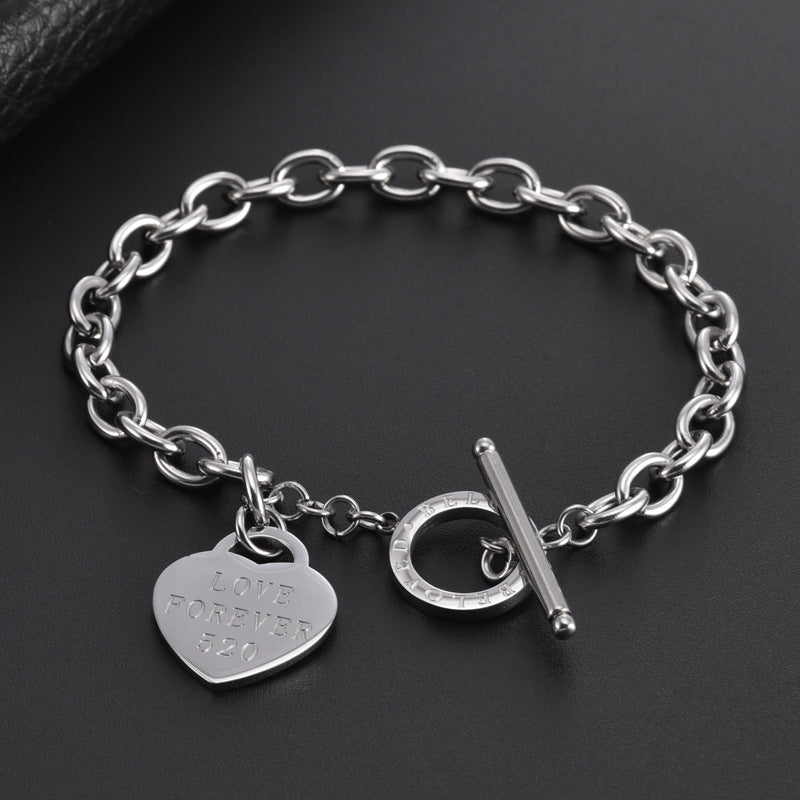 Bracciale Love in acciaio inossidabile all'ingrosso in oro rosa