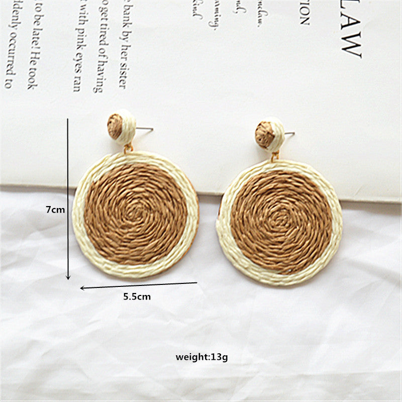 Wholesale Bohemian hand-woven earrings,  beach vacation style earrings