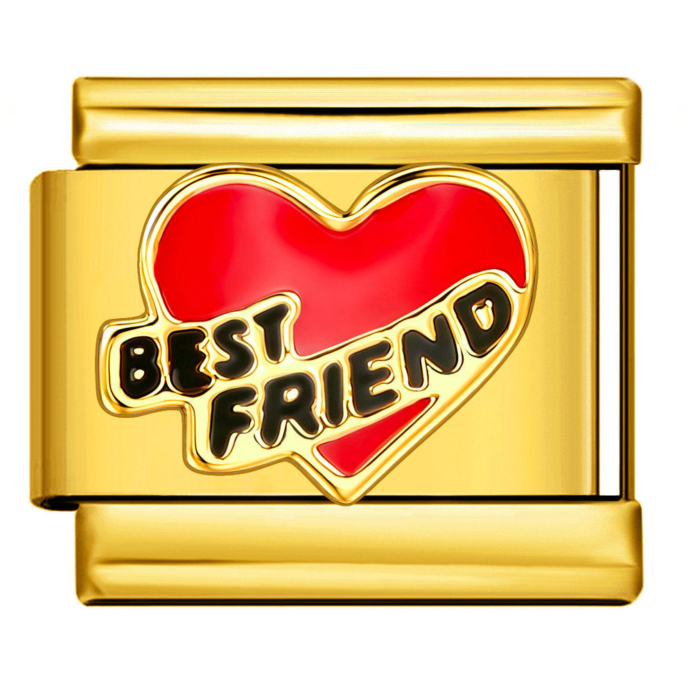 Wholesale Stainless Steel Gold Finish Colorful Heart Modular Bracelet DIY Fashion Accessory