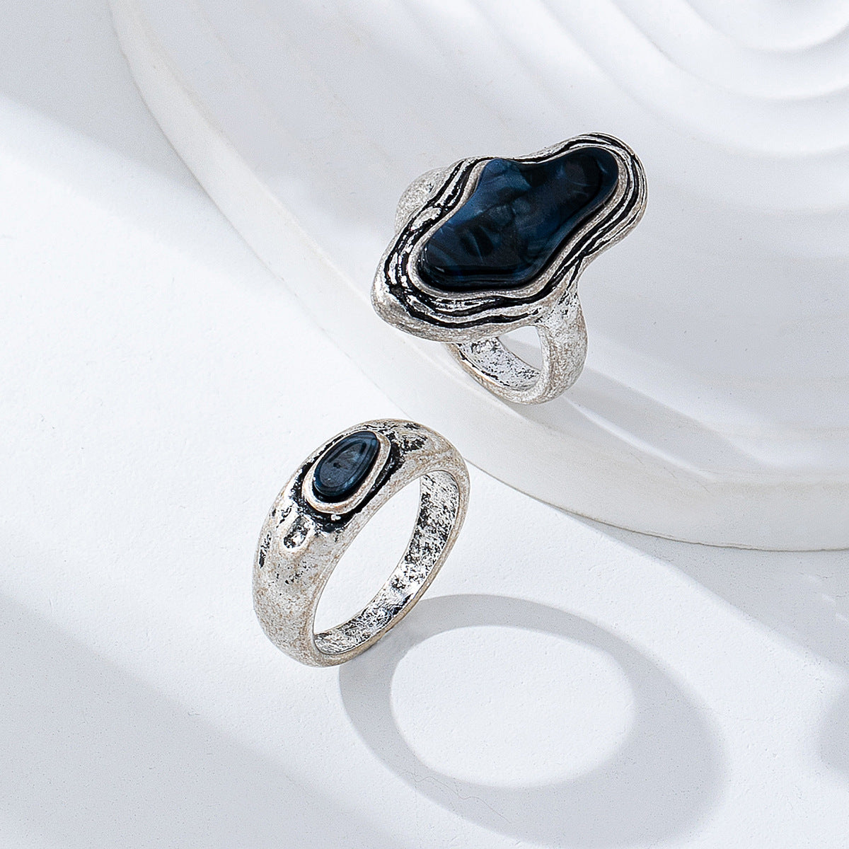 Wholesale Retro Geometric Irregular Ring Set Alloy Plated Women S Everyday Fashion Jewelry Accessory
