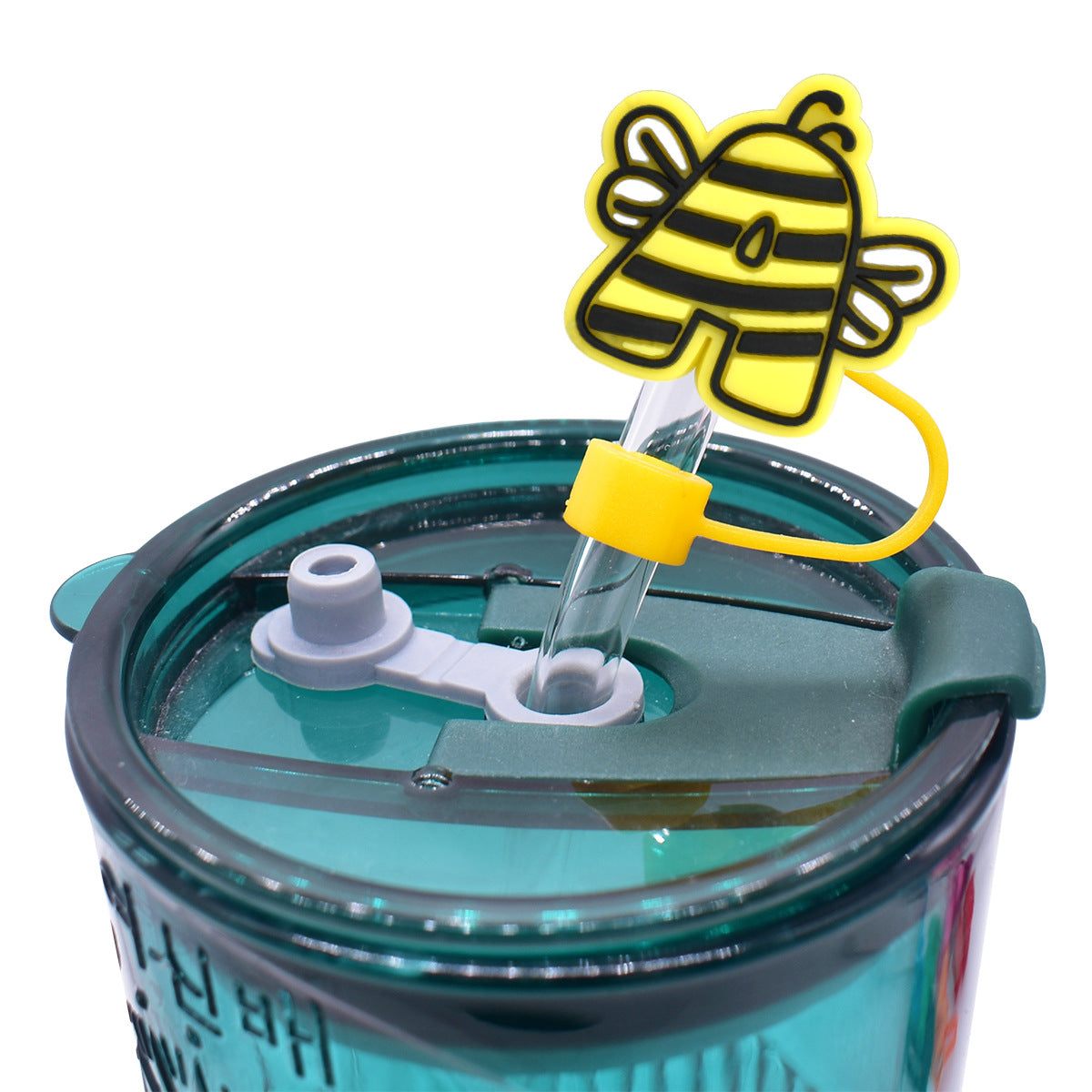 Wholesale Random 100pcs Bee Letters 10mm Straw Tube Cap ACC-SCR-RYY068