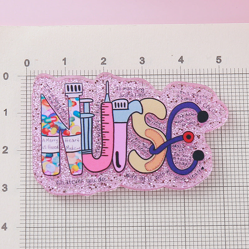 Wholesale 10pcs DIY Flatback Cartoon Acrylic Flatback Badge Reels Retractable Keychain DIY Accessories