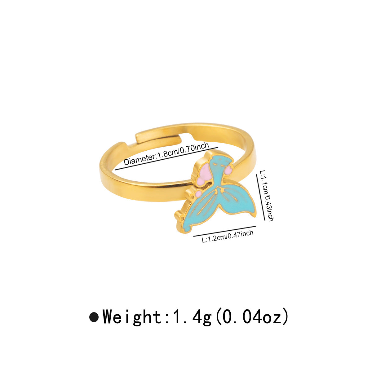 Wholesale Stainless Steel Ring Sweet and Cute Oil Drop Colorful Animal Ocean Style Ring