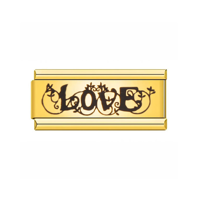 Wholesale Stainless Steel Square Modular Heart Bracelet Unisex Jewelry Accessory For Gift And Casual Wear