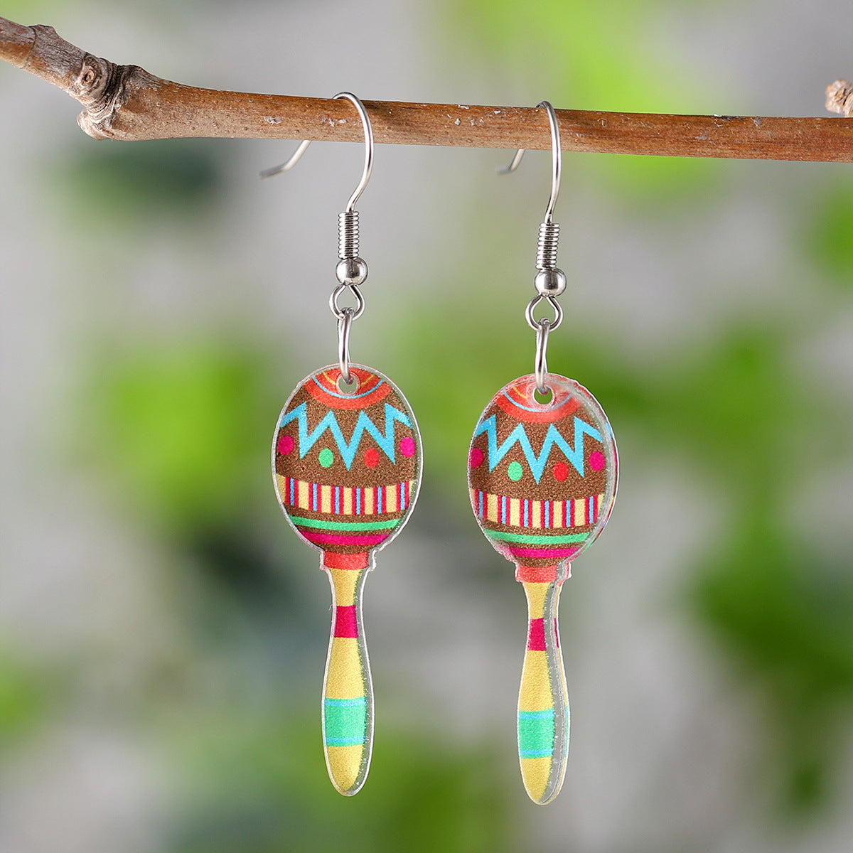 Wholesale Mexican colorful candy stick maracas musical instrument earrings