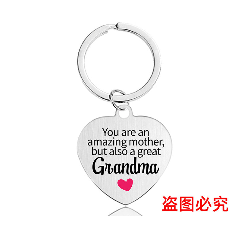 Wholesale Color Printing Family Affection Inspirational Gift Metal Keychain Creative Keychain ACC-KC-Ganggu023