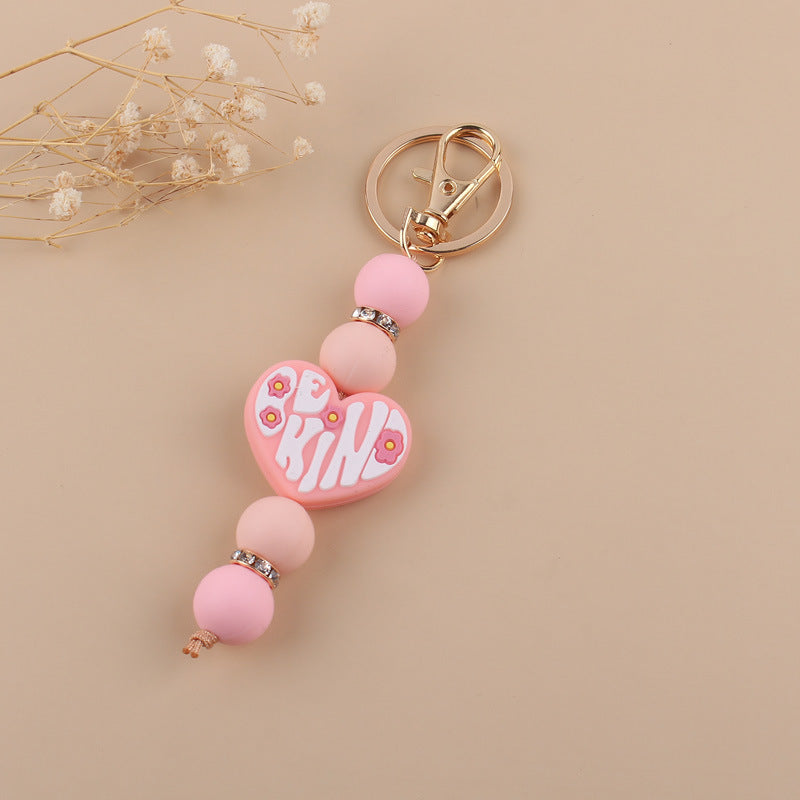 Wholesale Love Silicone Handmade Beaded Keychain ACC-KC-GuangTian010
