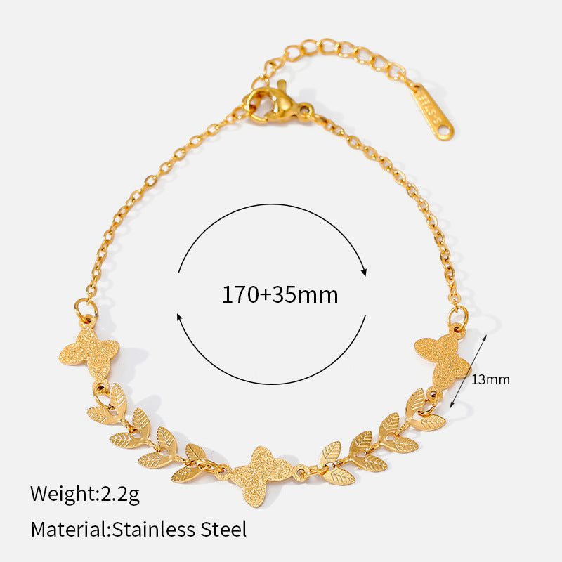 Wholesale Trendy Women S Adjustable Stainless Steel Bracelet With Colorful Zircon 18K Gold Tone Flower Design Anniversary Jewelry Gift