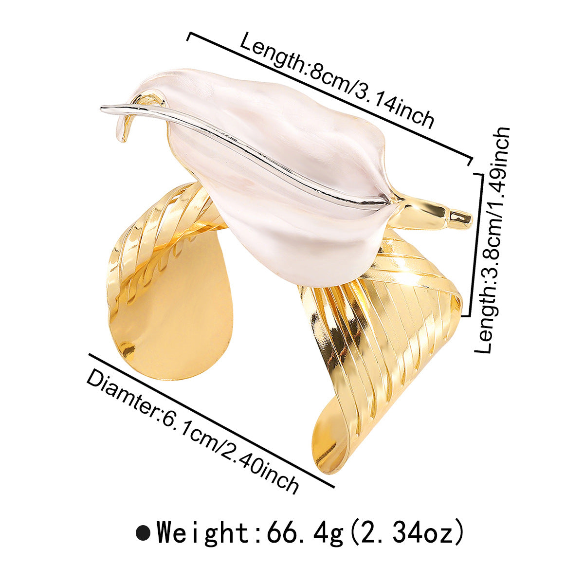 Wholesale retro niche exaggerated white flower enamel bracelet  temperament