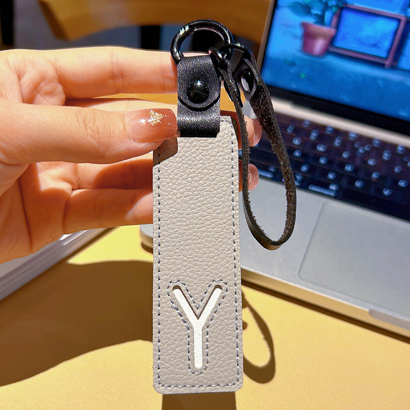 Wholesale Leather 26 Letter Keychain Chic Car Key Accessory Decorative Bag Charm