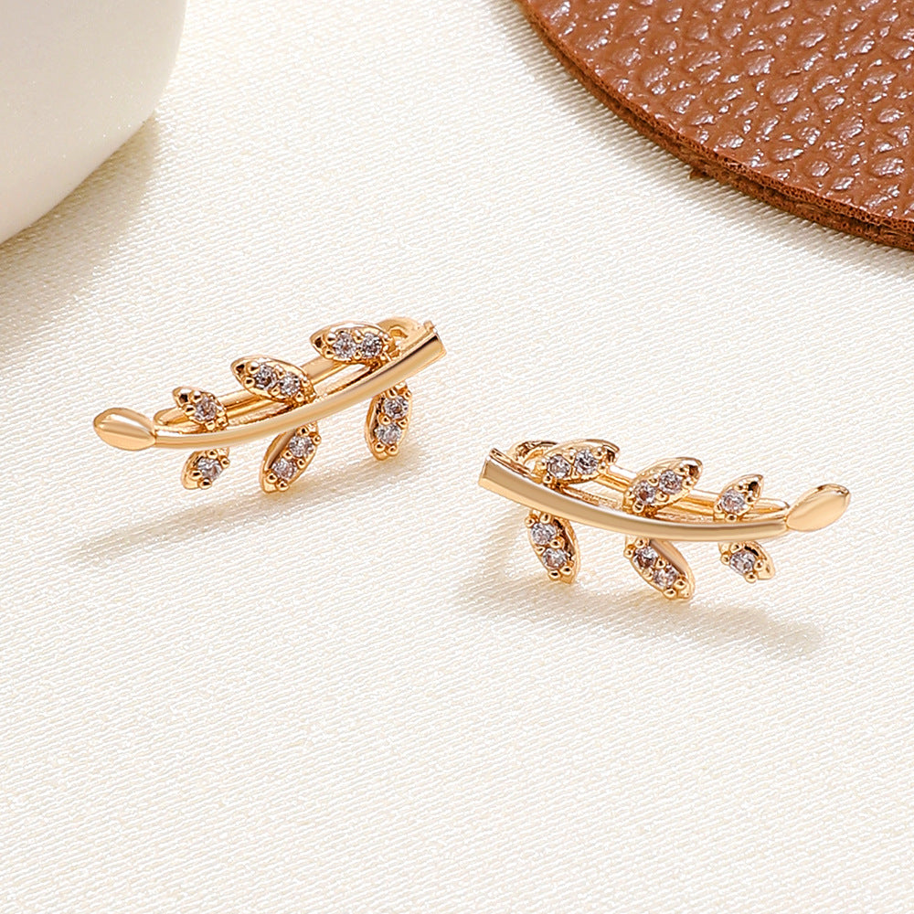Wholesale  simple leaf ear clip earrings