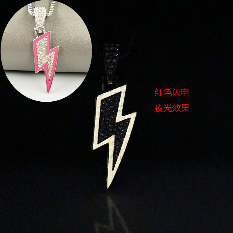 Wholesale Luminous Lightning Pendant Necklace Chic Jewelry Accessory Boutique Resale
