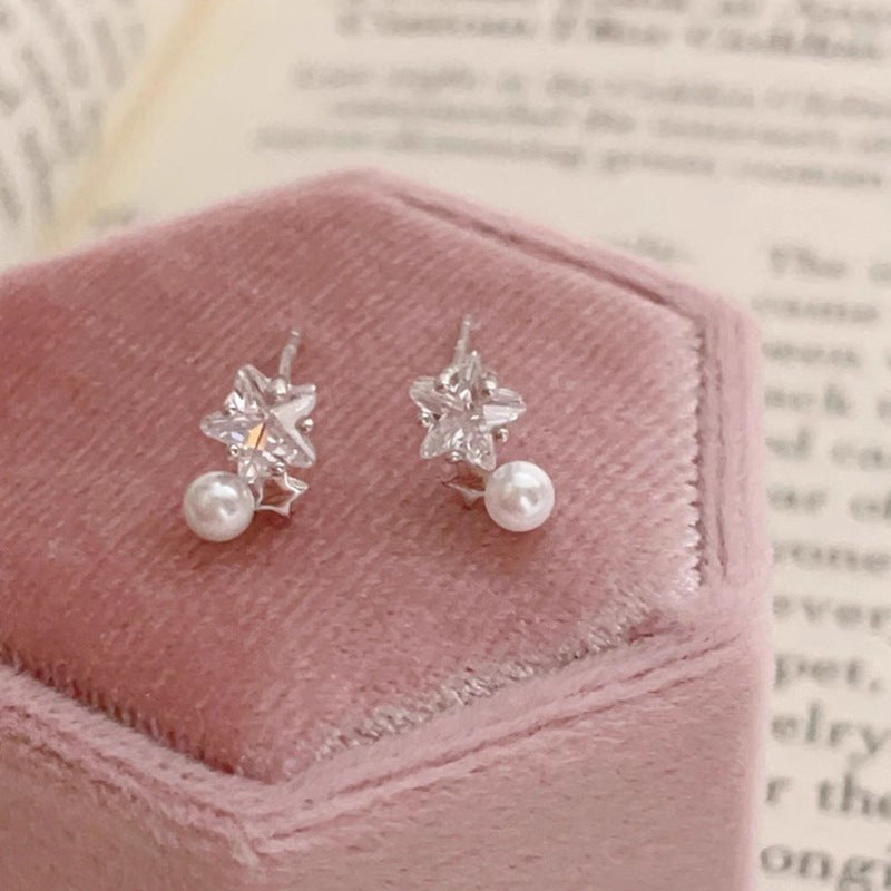 Wholesale Pearl Star Light Luxury Earrings