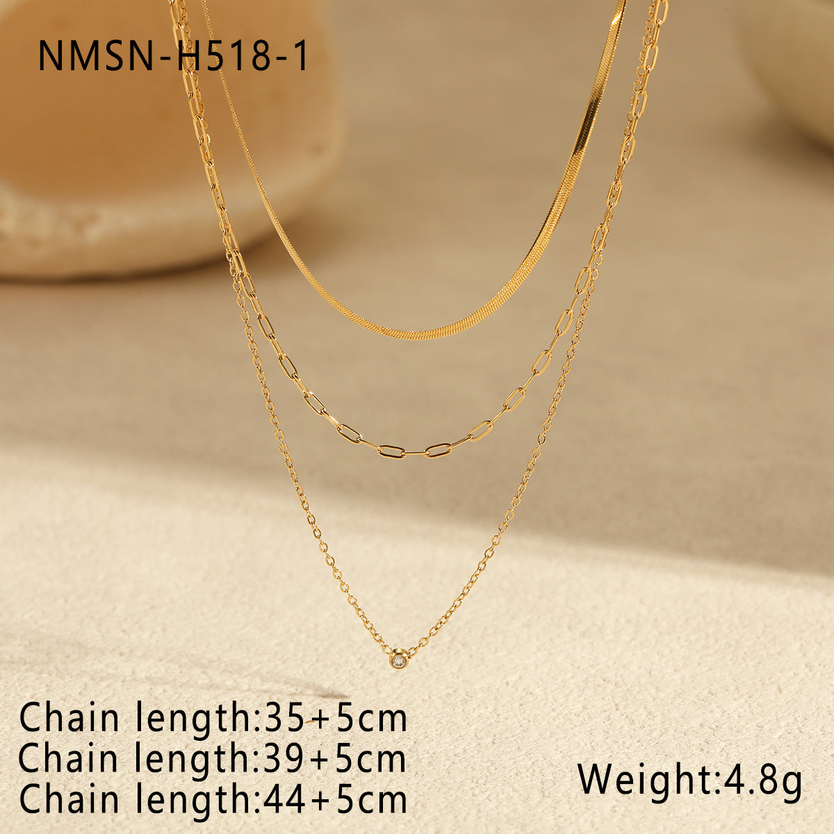 Wholesale Multi-layer Overlapping Stainless Steel  Necklace