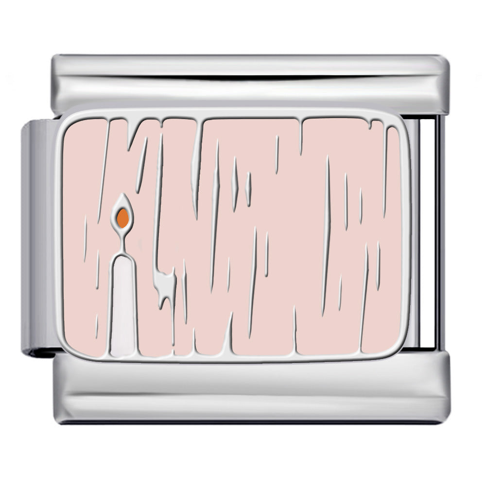 Wholesale Italian Charm Bracelet 9mm DIY Splicing Pink Nail Art Series Stainless Steel Composable Bracelet