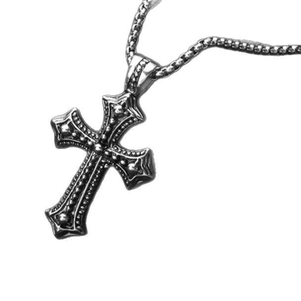 Wholesale Titanium Steel Electroplated Retro Punk Cross Necklace Men S Hip Hop Jewelry Accessory