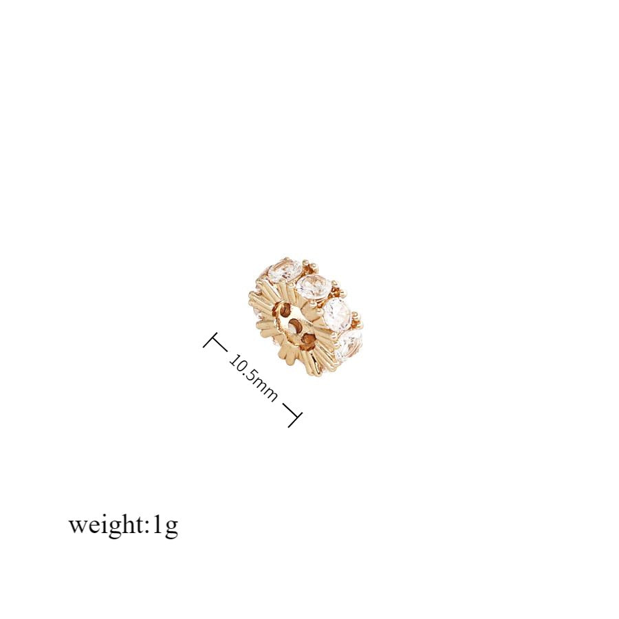 Wholesale Twelve Birthstone Round Hollow Pendant Birthstone Roller Zircon Accessories