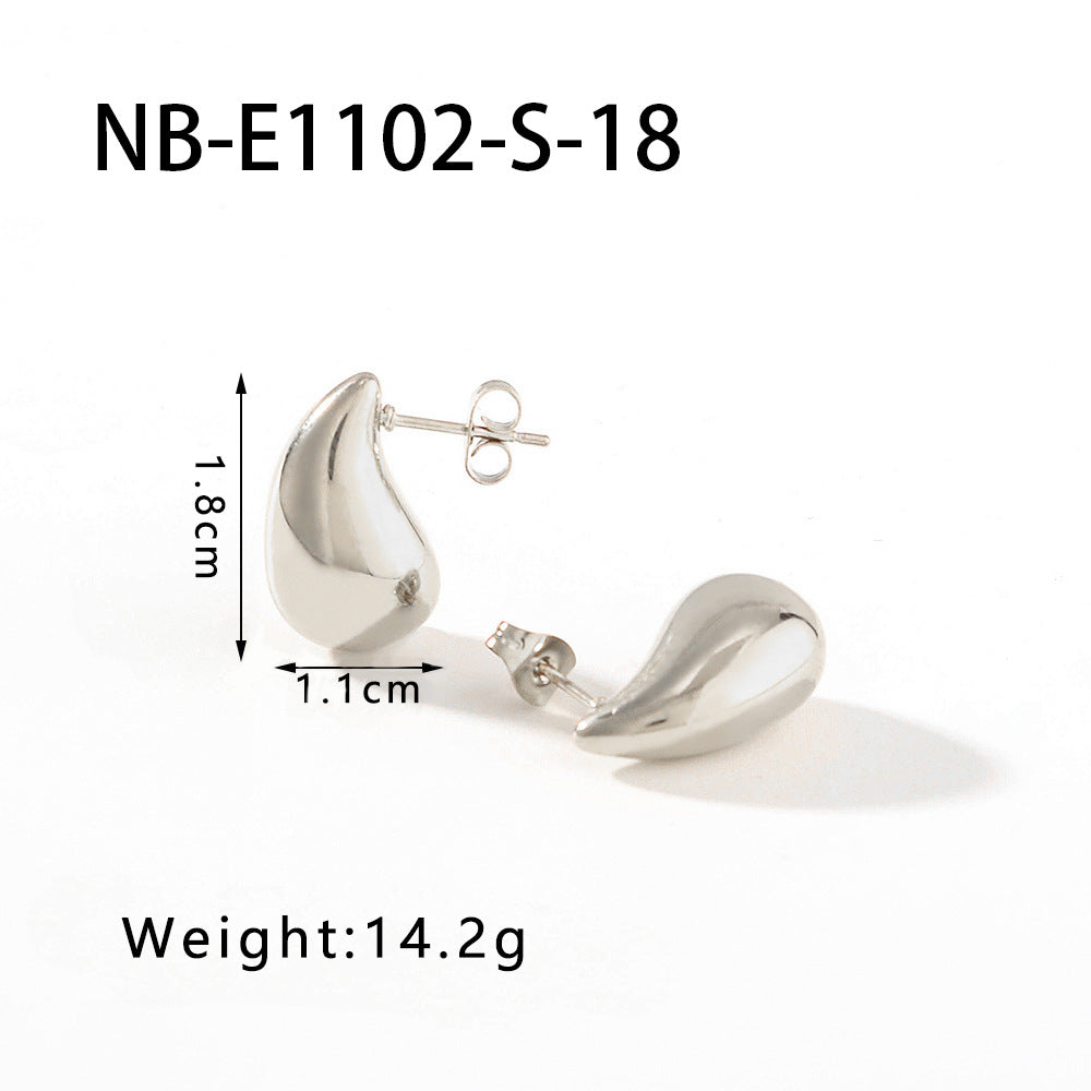 Wholesale Hollow Water Drop Earrings 18K Gold Plated Glossy Stainless Steel Earrings ACC-ES-Xiny011