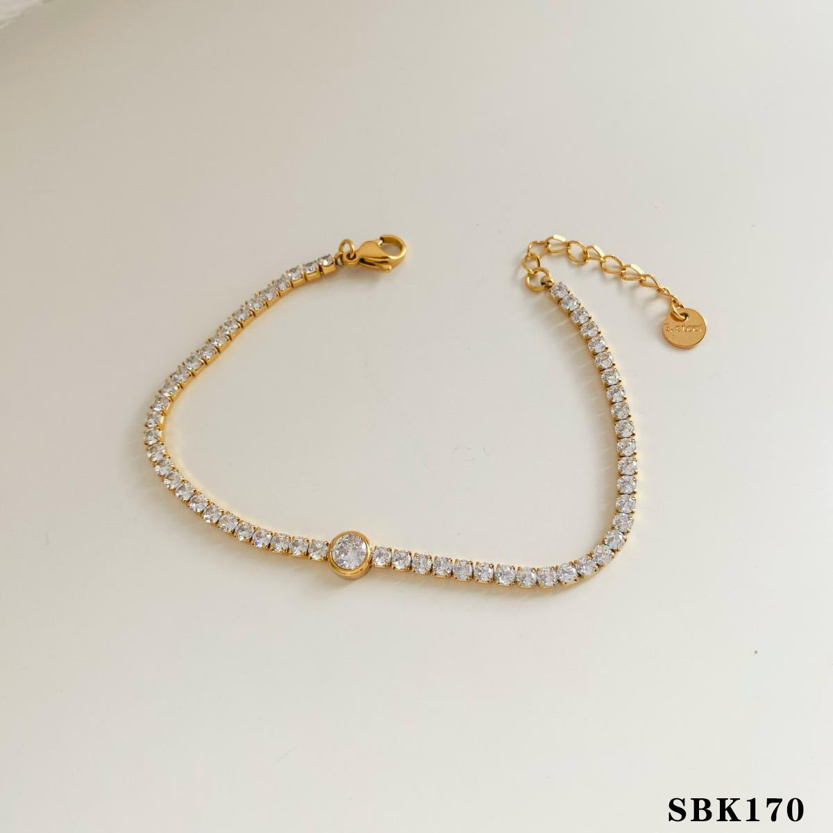 Wholesale Simple Style Stacked Bracelet Combination suit Stainless Steel Zircon Jewelry