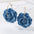 Wholesale Camellia denim blue fabric earrings