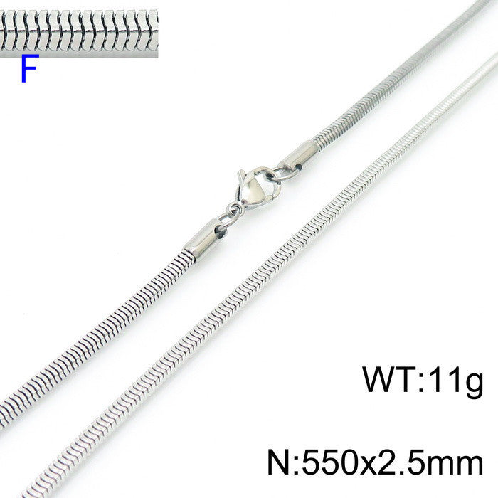 Wholesale 304 Titanium Steel Necklace Square Snake Bone Chain ACC-NE-KaLun004