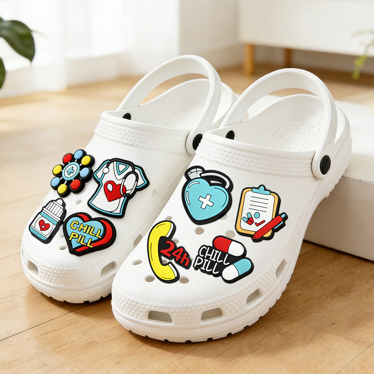 Wholesale Medical First Aid Theme PVC Shoe Charms For Clog Sandals DIY Decorative Everyday Chic Accessory For Resale