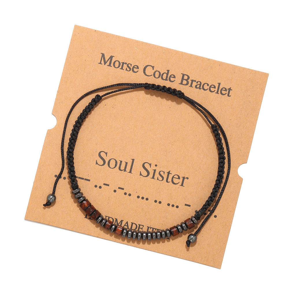 Wholesale Morse Code Letter Number Couple Bracelets