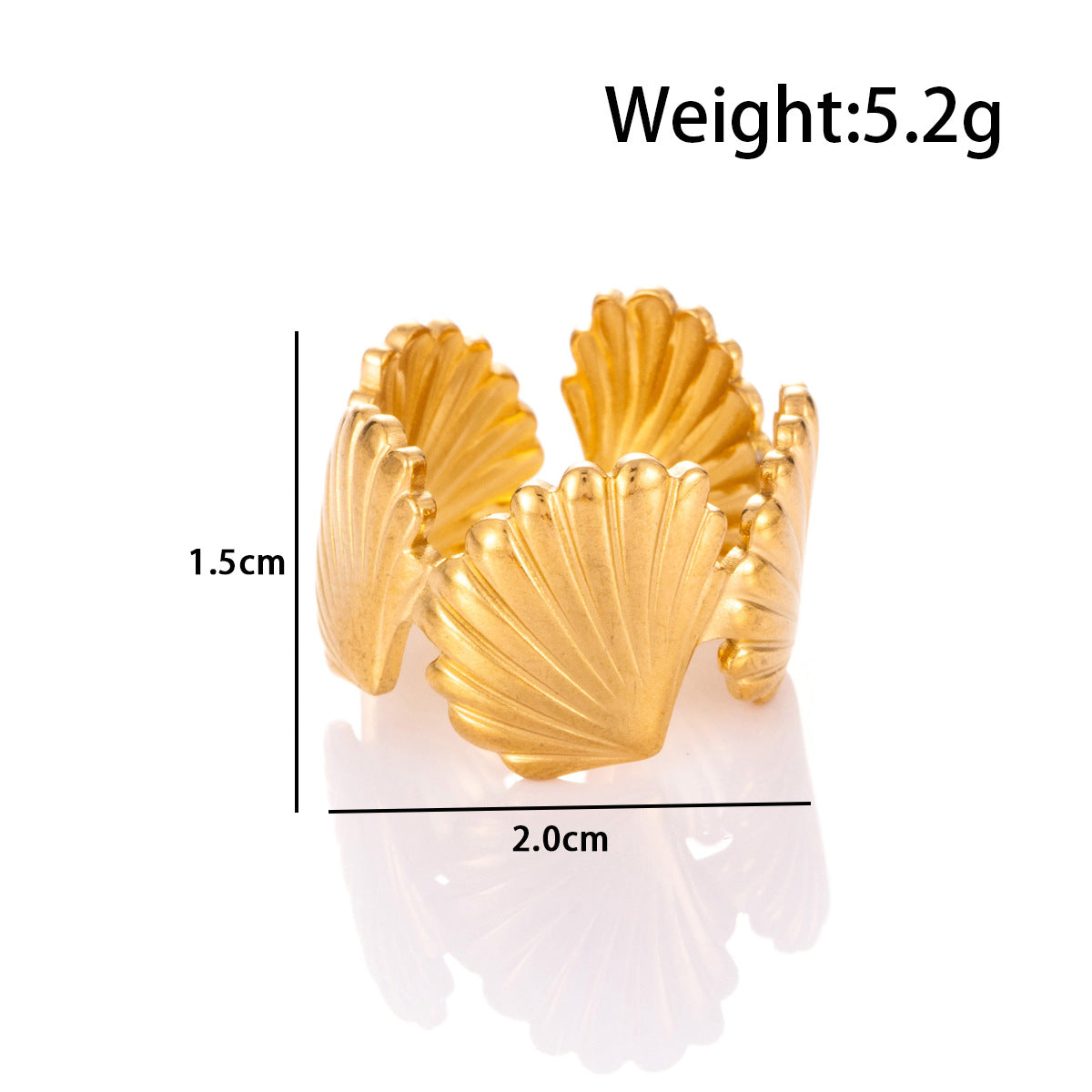 Wholesale Titanium steel simple versatile niche shell flower starfish  light luxury  opening adjustable ring