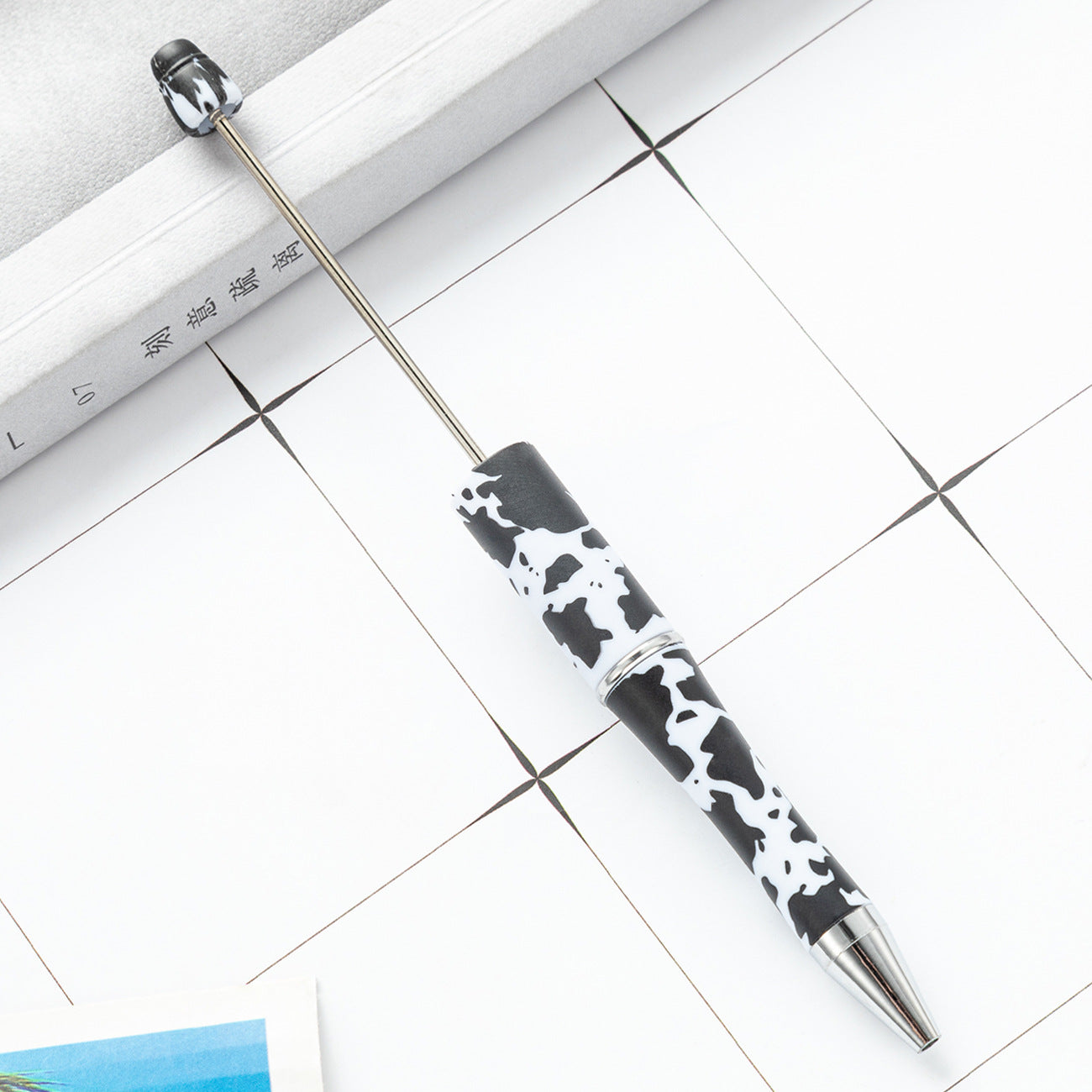 Wholesale Beadable Pens Cow Print Leopard Print Christmas Plastic Pen DIY for Beaded