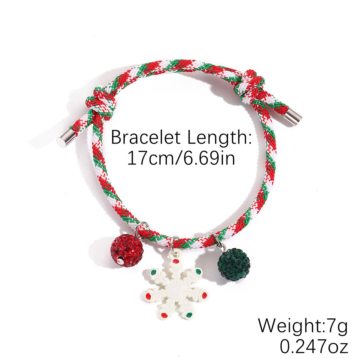 Wholesale  Christmas Bracelet Acrylic Pendant Christmas Braided Bracelet